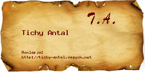 Tichy Antal névjegykártya